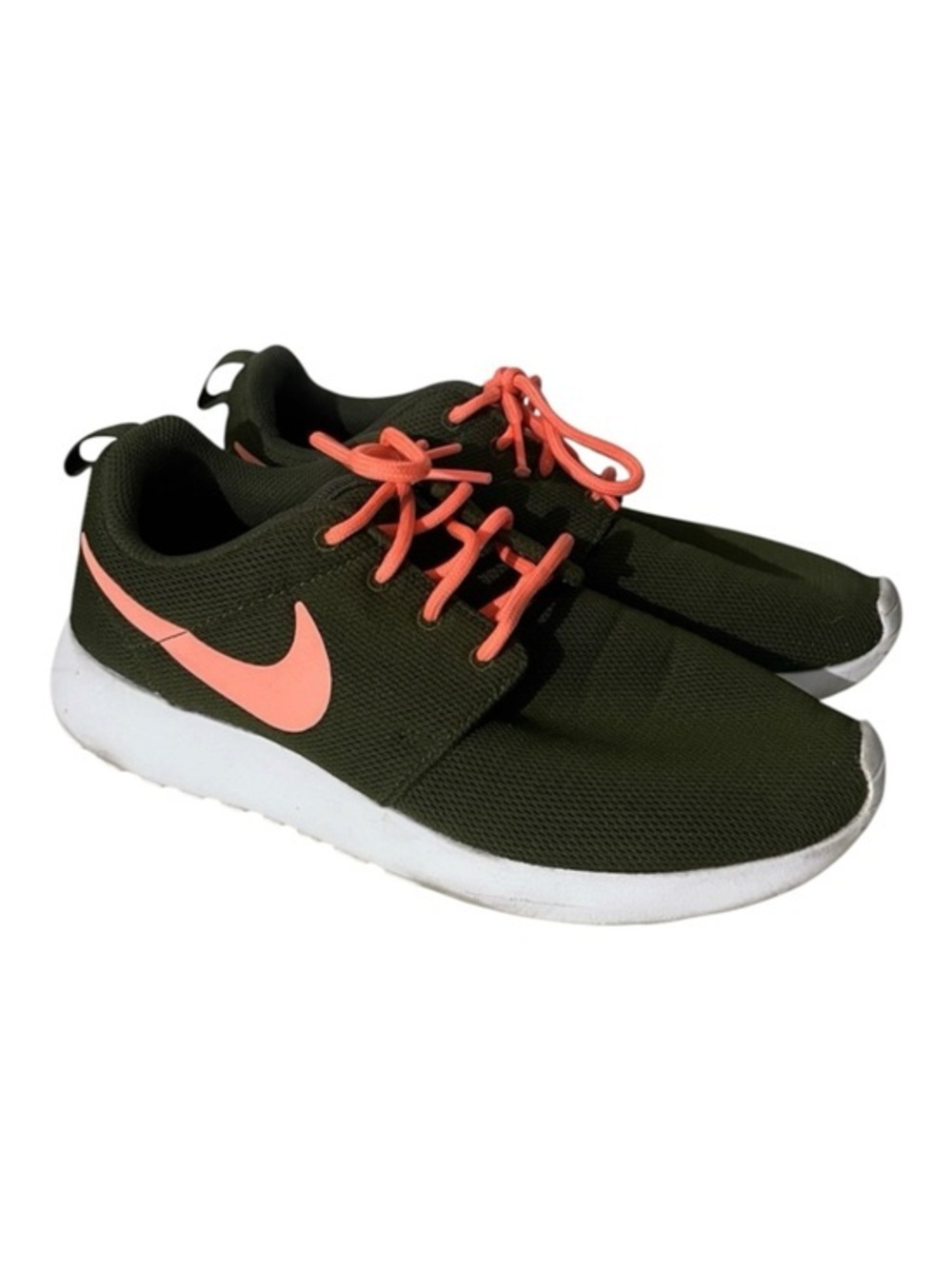 Nike Women’s Roshe Running Shoes Sneakers 6.5 Legion Green Lava Glow